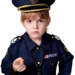 Kid dressed as police