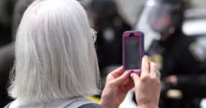 Elder woman on the phone