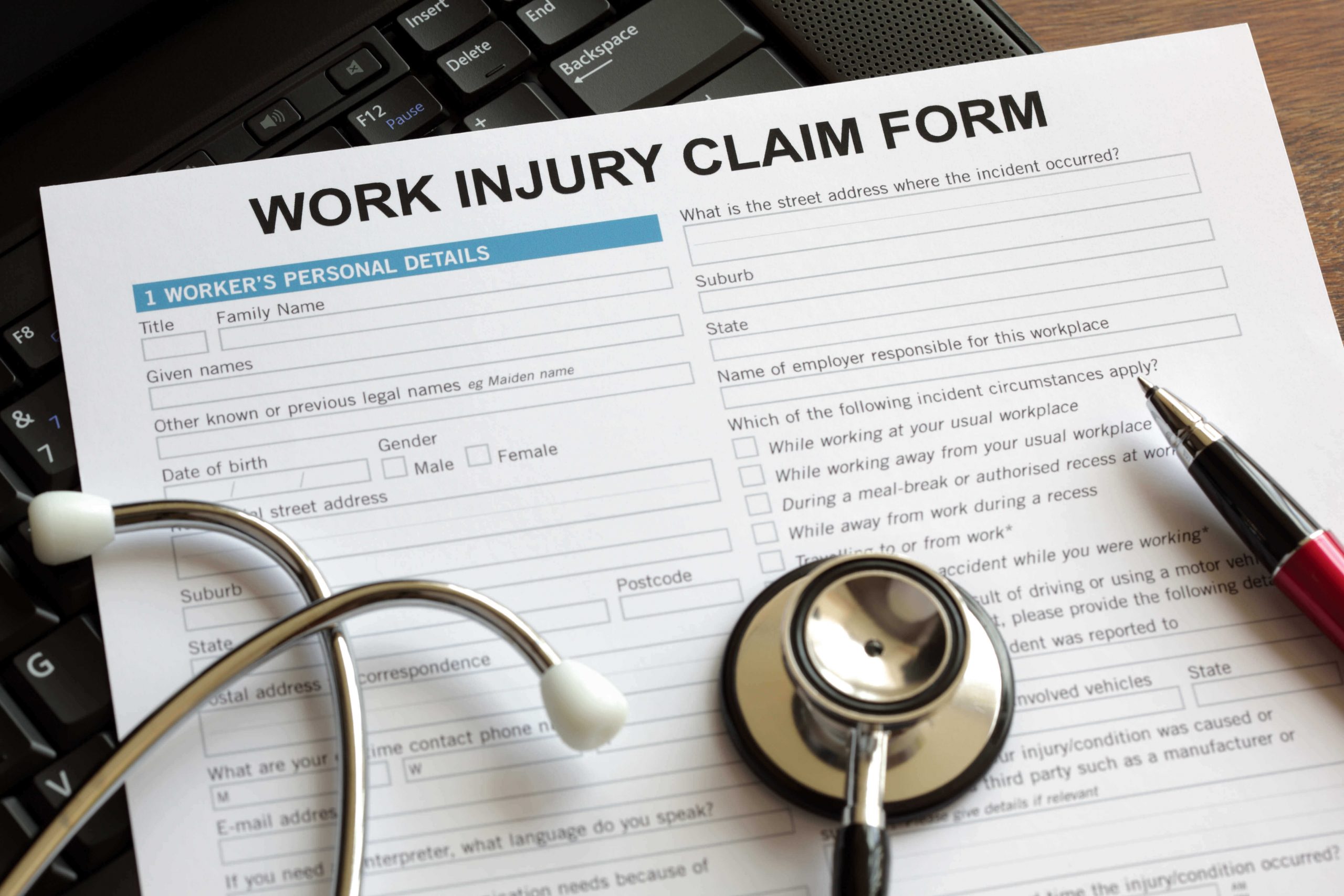 Work Injury Claim Form Image