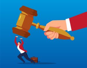 man stopping judge from sentencing him