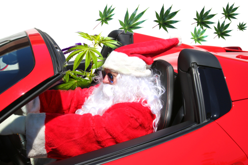 Santa delivering cannabis