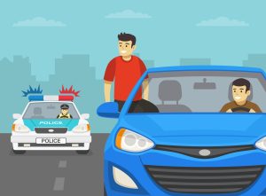 police pulling over a car