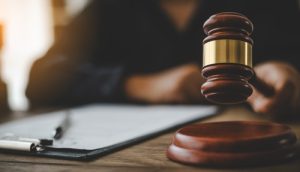Judge with gavel