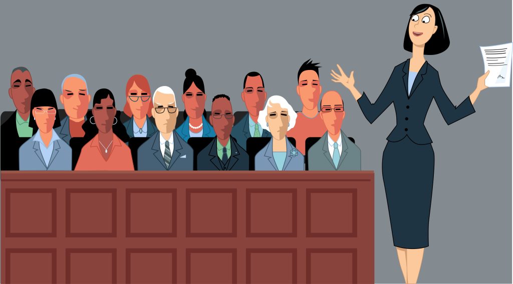 A jury usually consists of 12 people from the community
